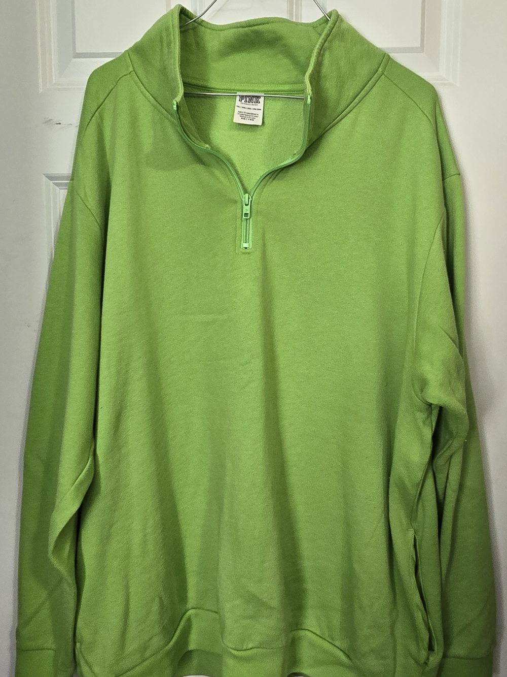 PINK Victoria's Secret Women's Half-Zip Pullover - Lime Green